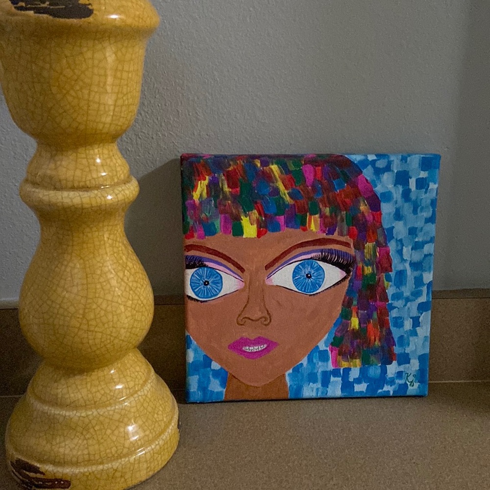 Acrylic paintings 10 x 10 set of two more then friends
